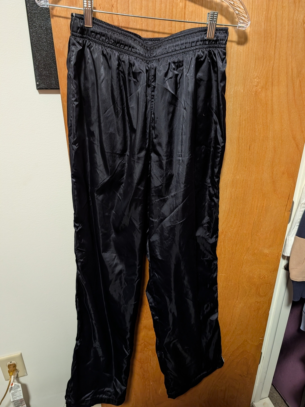 SKIMS satin wide leg track pants